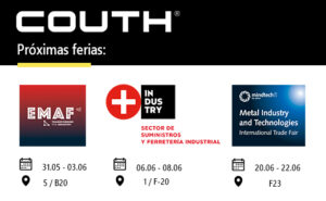 Esperamos por vós nas próximas feiras de COUTH: EMAF, +INDUSTRY e Mindtech.